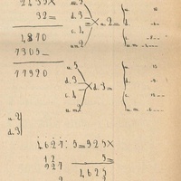Esercizio di matematica di un alunno di classe seconda, 6 giugno 1928 - <em>Come lavorano e imparano gli alunni delle classi Montessoriane,</em> in "L'Idea Montessori", a.II, n.9, maggio (pubblicato in luglio) 1929, p.8.$$$336