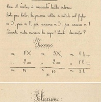 Problema di matematica di un alunno di classe terza, 22 maggio 1929 - <em>Come lavorano e imparano gli alunni delle classi Montessoriane,</em> in "L'Idea Montessori", a.II, n.9, maggio (pubblicato in luglio) 1929, p.8.$$$338